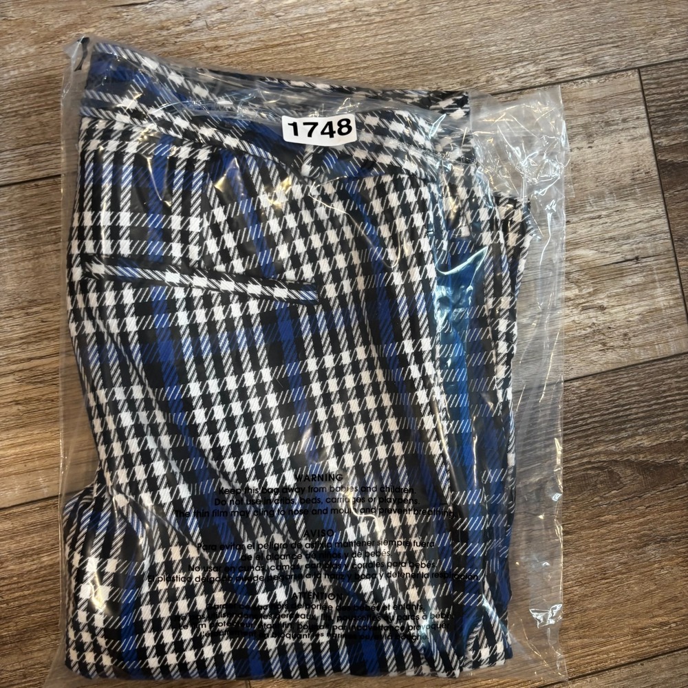 Banana Republic Sloan Skinny Fit Women's Ankle Office Pants Blue Plaid Size 10 - Picture 9 of 9